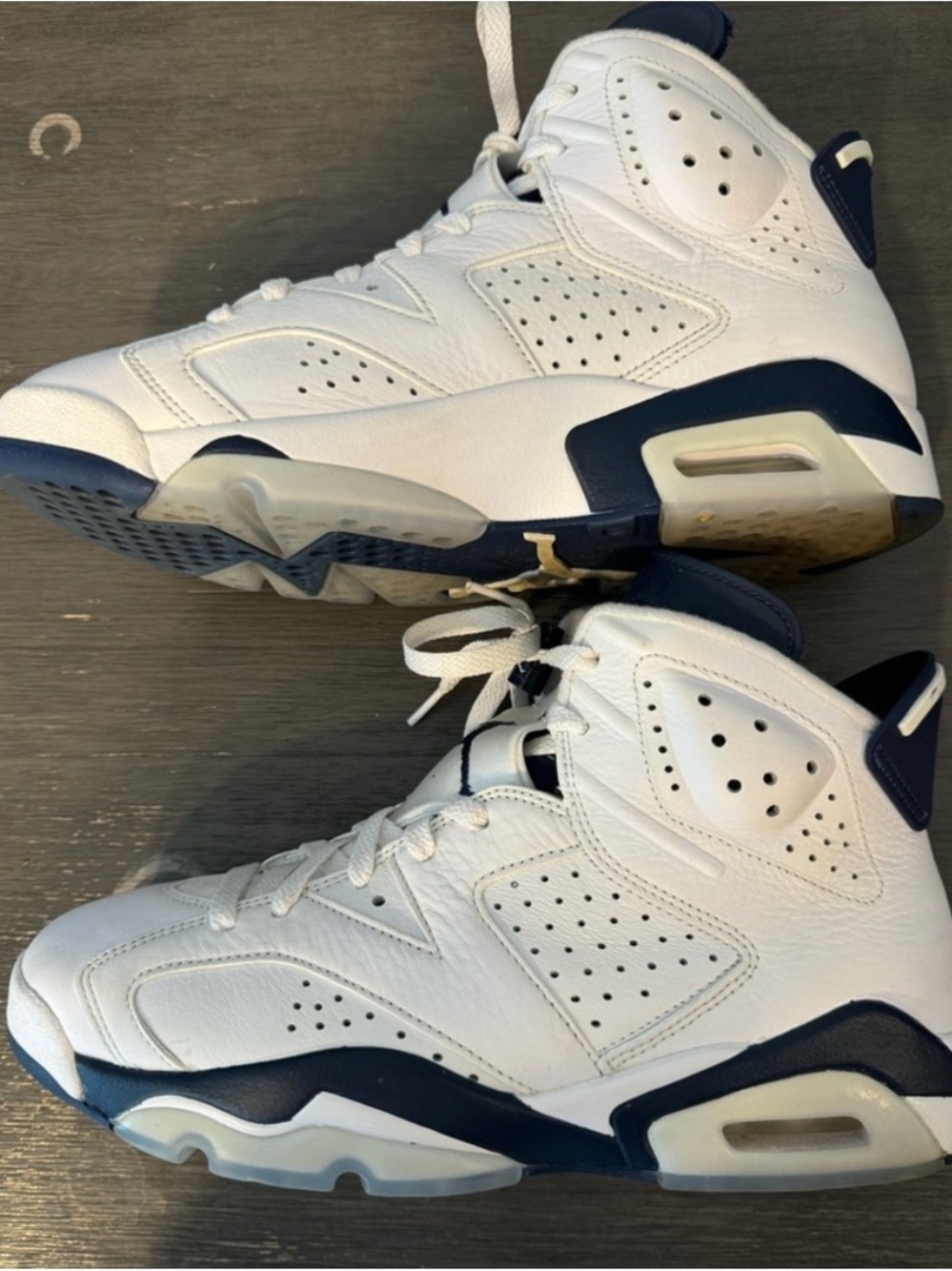 Jordan Men’s White and Navy Athletic Shoes